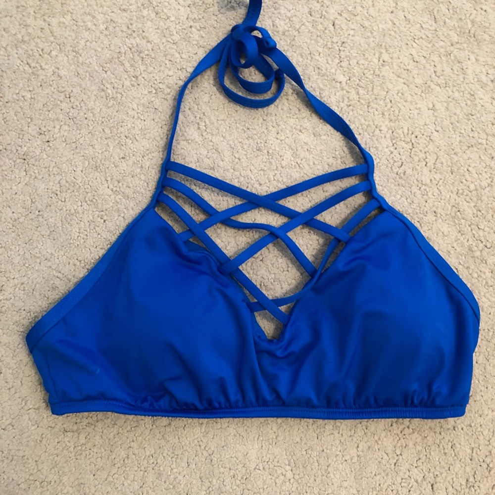 Royal blue halter bikini top for $9.